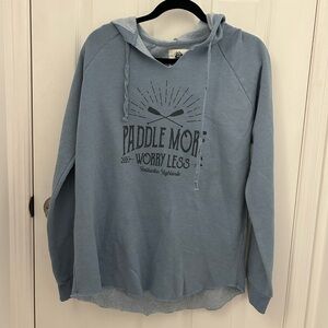 Tall Ships Trading Company Soft Blue Pull-Over Hoodie Sweatshirt, Sz L